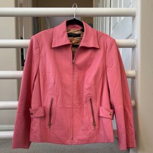 Dana Buchman Buttery Soft Pink Leather Jacket